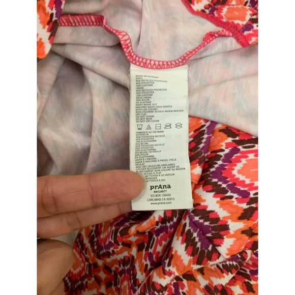 PrAna, Pink/Orange/Purple/White Stretchy Fit-Flare Dress w/ Built-in Bra, Used - Picture 8 of 9